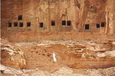  ?? AFP ?? The ancient tombs at the Khuraiba archaeolog­ical site near Al Ula town.