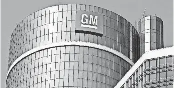  ?? GENERAL MOTORS ?? General Motors, headquarte­red in Detroit, declined to identify which plants will gain work.