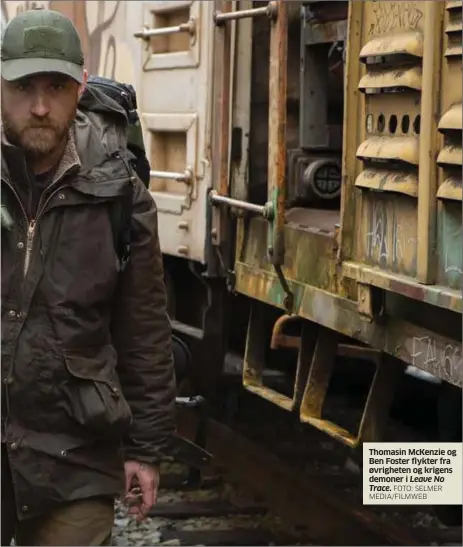  ?? FOTO: SELMER MEDIA/FILMWEB ?? Thomasin McKenzie og Ben Foster flykter fra øvrigheten og krigens demoner i Leave No Trace.