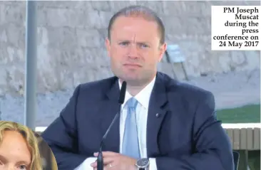  ??  ?? PM Joseph Muscat during the press conference on 24 May 2017