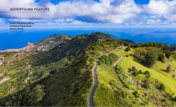  ?? CRAIG WILLIAMS ?? Aerial view of Blue Hill on St Helena Island, South Atlantic Ocean.