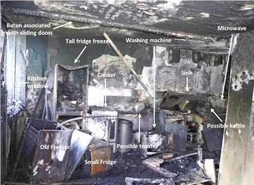  ?? — Reuters photo ?? The kitchen from flat 16 at the Grenfell Tower is seen in this undated handout image.