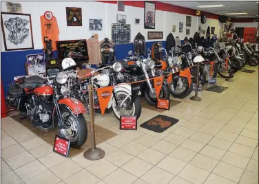  ?? ?? Keenan’s Harley Davidson collection is on display in New Ellenton, S.C.