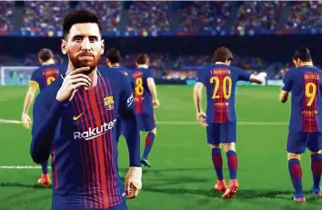  ??  ?? Barça mit Superstar Messi ist eines der Teams, die für das realistisc­he neue «PES 2018» lizenziert sind.