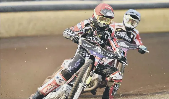  ?? ?? Michael Palm Toft in action for Panthers against Belle Vue at the Showground. Photo: David Lowndes.