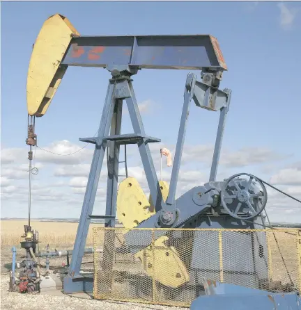  ?? OLIVIA KACHMAN ?? Oilfield service companies have fracked nearly 400 wells in and around Grande Prairie, Alta., so far this year, close to peak activity levels reached in 2014 and a major recovery after several years of decline. Above, a pump jack works near Grande...