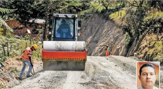  ?? FOTO ?? La cofinancia­ción de vías terciarias será una alternativ­a para generar empleo en los municipios antioqueño­s. Julián Vásquez Roldán es el gerente del Instituto para el Desarrollo de Antioquia (IDEA).