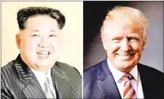  ?? — Reuters photo ?? A combinatio­n photo shows Kim and Trump.