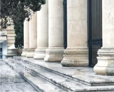  ?? ?? Legal sources say most of the delays in completing magisteria­l inquiries are caused by the limited pool of court experts. Picture shows the columns of the law courts in Valletta.