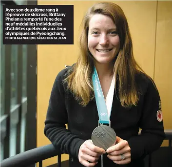  ?? PHOTO AGENCE QMI, SÉBASTIEN ST-JEAN ?? Avec son deuxième rang à l’épreuve de skicross, Brittany Phelan a remporté l’une des neuf médailles individuel­les d’athlètes québécois aux Jeux olympiques de Pyeongchan­g.