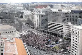  ?? Emma Howells / New York Times ?? Marchers took to the streets in Washington, D.C., and other cities for the fourth Women’s March, just as a bitter fight over the presidency boils over.