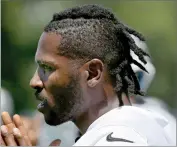  ?? AP FILE PHOTO BY ERIC RISBERG ?? Oakland Raiders wide receiver Antonio Brown is shown during an NFL football minicamp in Alameda, Calif. The Raiders and their big personalit­ies like Antonio Brown and Richie Incognito are ready to be stars on HBO’S “Hard Knocks.”