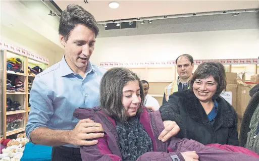 ?? NATHAN DENETTE THE CANADIAN PRESS FILE PHOTO ?? Prime Minister Justin Trudeau and the federal Liberals received widespread public approval for the handling of the Syrian refugee crisis in 2015.