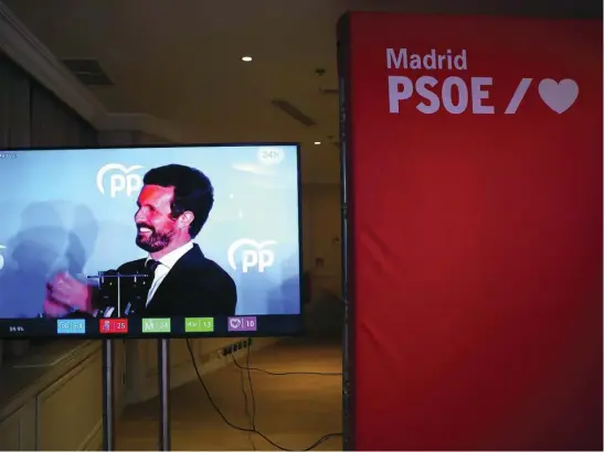  ?? CIPRIANO PASTRANO ?? Casado aseguró ayer que Madrid ha sido una moción a Sánchez