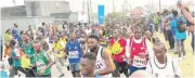  ?? ?? Athletes during the Lagos City marathon yesterday