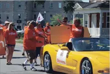  ?? KARENA WALTER THE ST. CATHARINES STANDARD ?? St. Catharines MPP Jennie Stevens participat­es in the Merritton Labour Day Parade on Monday.