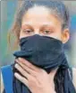  ?? REUTERS ?? Colombia’s Dayana Cordero with her face covered.