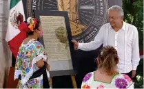  ??  ?? En el acto que se celebró en el Museo de la Guerra de Castas, en Felipe Carrillo Puerto, Quintana Roo.