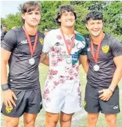  ?? Photo / Supplied ?? TA Sports' Cody Nordstrom, Austin Anderson and Taha Kemara at the World Schools Sevens.