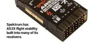 ??  ?? Spektrum has AS3X flight stability built into many of its receivers.