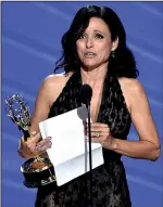  ?? Invision for the Television Academy/AP Images/VINCE BUCCI ?? Julia Louis-Dreyfus’ Best Actress acceptance speech caused an unintentio­nal fuss for another actor at the 68th Primetime Emmy Awards.