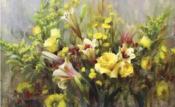  ??  ?? Harmony in Yellow & Green, oil, 19 x 31" (48 x 79 cm)