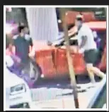  ??  ?? BROAD DAYLIGHT: Video surveillan­ce shows Charles Streep (in white) and Peralta-Mera fighting in a Hamptons parking lot.