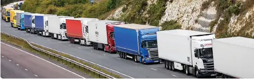  ??  ?? Truck stop: Michael Gove warned that British lorries could be held up for two days once the EU transition period ends