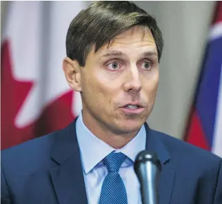  ?? ERNEST DOROSZUK ?? At Queen’s Park Wednesday night, Patrick Brown denied sexual misconduct allegation­s.