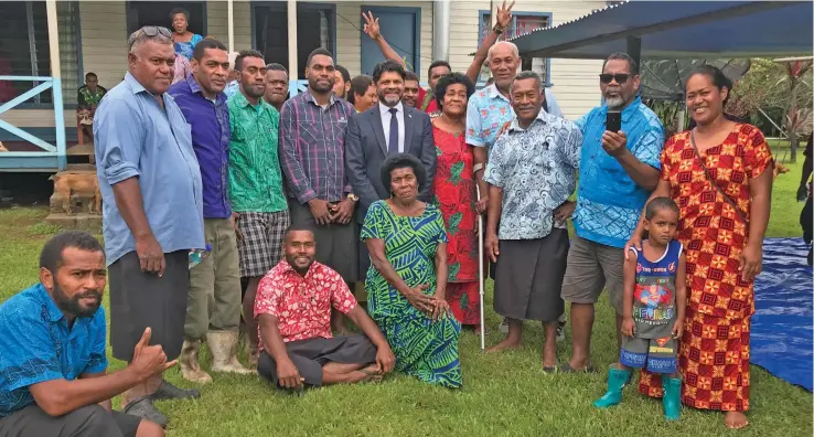  ?? Photo: Shratika Naidu ?? The Attorney-General and Minister for Economy Aiyaz Sayed-Khaiyum with the villagers of Loa in Cakaudrove after the Financial Year 2022-2023 National Budget Consultati­on on July 1, 2022.