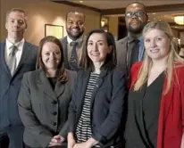  ??  ?? Front row from left: Finalists: Jennifer Bibb Hisdorf, Alexandra Kozak and Serina Green. Back row: Finalists: Josh Hickman, Ty Brown and George Robinson II.