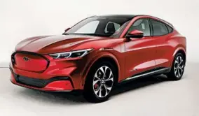  ?? CARLOS OSORIO/AP ?? Ford is hoping to score big with the Mustang Mach E, an electric SUV for daily drivers that sort of looks like a Mustang performanc­e car.