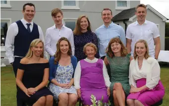  ??  ?? Tessie Kelleher pictured with her grandchild­ren during her 100th Birthday Party at her home in Cullen last week. Photo: Sheila Fitzgerald