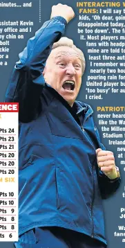  ??  ?? PUNCH FOR JOY: Larger than life, Warnock is a fans’ favourite at his clubs