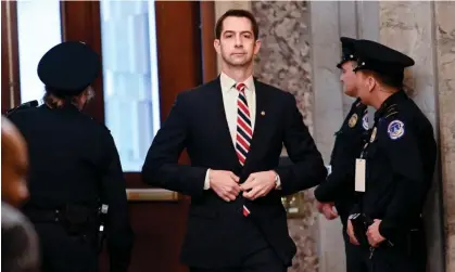  ?? Photograph: Erin Scott/Reuters ?? Tom Cotton arrives for the continuati­on of the Senate impeachmen­t trial of Donald Trump at the US Capitol on 23 January 2020.