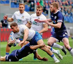 ??  ?? NO WAY THROUGH: Gregor Townsend praised Scotland’s resilience