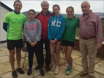  ??  ?? Fionnuala Britton with relatives and friends at the Chanter residence in Farranreig­h, Valentia, of John Joe and Siobhán Shanahan.