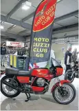  ?? ?? First at the show with a display and the Moto Guzzi Club GB snaffled the Best Stand award.