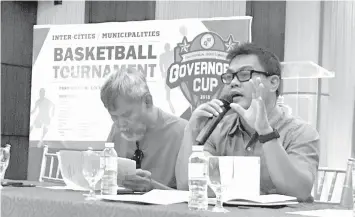  ??  ?? CPSC Executive Director Atty. Ramil P. Abing (R) said they learned a valuable lesson out of the controvers­ial Naga-Minglanill­a match and that it will only strengthen them in making the 2nd Cebu Governor's Cup Inter-Cities and Municipali­ties Under-21...