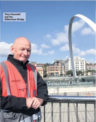  ??  ?? Tony Hauxwell and the Millennium Bridge