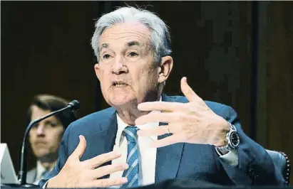  ?? ?? El president de la Reserva Federal, Jerome Powell, ahir al Senat dels Estats Units