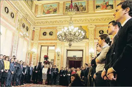  ?? EMILIA GUTIÉRREZ ?? La nueva generación de líderes políticos celebrando el día de la Constituci­ón en el Congreso, en el 2015