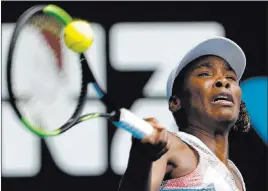  ?? Vincent Thian ?? The Associated Press Venus Williams, making a return to Switzerlan­d’s Belinda Bencic, led a parade of American women who exited the Australian Open on Monday and early Tuesday.