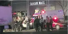  ??  ?? Police converge at the Cascade Mall in Burlington, Washington, after Friday evening’s gunfire.