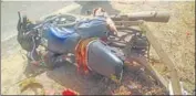  ?? HT PHOTO ?? The motorcycle cart that collided with a pickup van on the Talwandi-Sardulgarh road on Saturday.