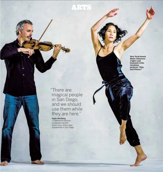  ??  ?? New York-based Maile Okamura (right) and husband Colin Jacobsen perform “Bits and Pieces.”