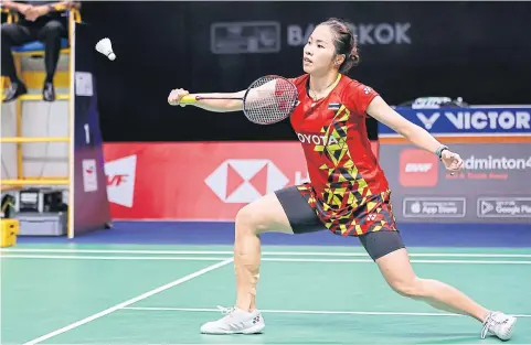  ?? ?? Ratchanok Intanon plays a shot against Pusarla V Sindhu of India in the Uber Cup quarter-finals.