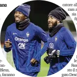  ?? ANSA ?? Marcus Thuram - figlio d’arte e ultimo convocato dal ct con Karim Benzema durante la seduta di allenament­o al centro sportivo a sud di Parigi