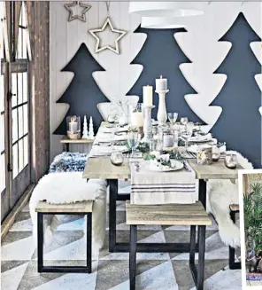 ??  ?? Scandi dining style from Neptune, left, and a traditiona­lly styled tree from Liberty, below