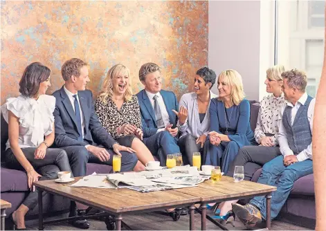  ??  ?? The Breakfast “family” – Sally, Dan, Carol, Charlie, Naga, Louise, Steph and Chris Hollins.